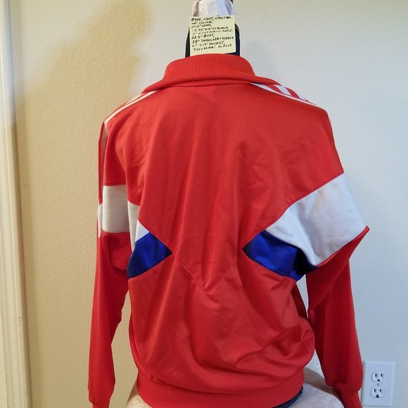 #955 NWOT Adidas Red & Blue Track Jacket S Dolman - Picture 5 of 16